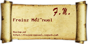 Freisz Mánuel névjegykártya